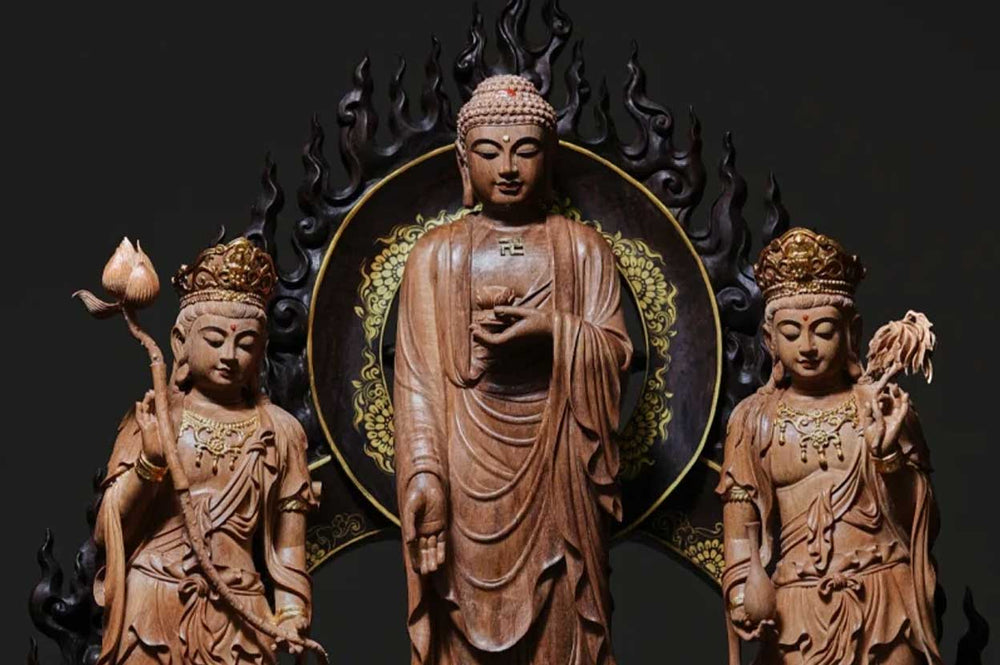 Tranquility in Unity: Discovering Harmony in the Three Western Saints Buddha Statue