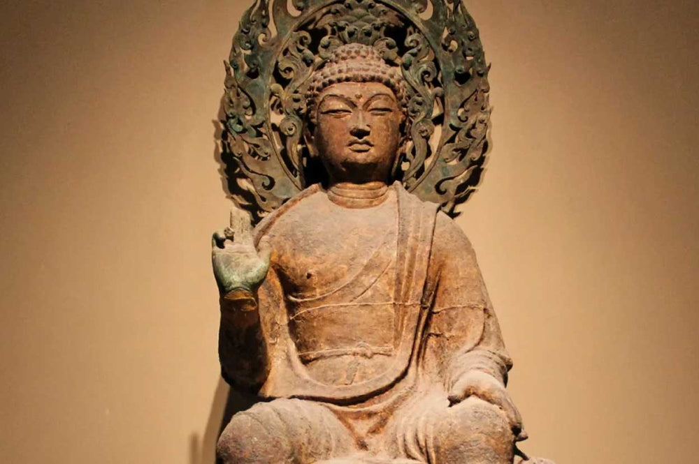The Timeless Beauty: Tang Dynasty Stone Buddha with Backrest