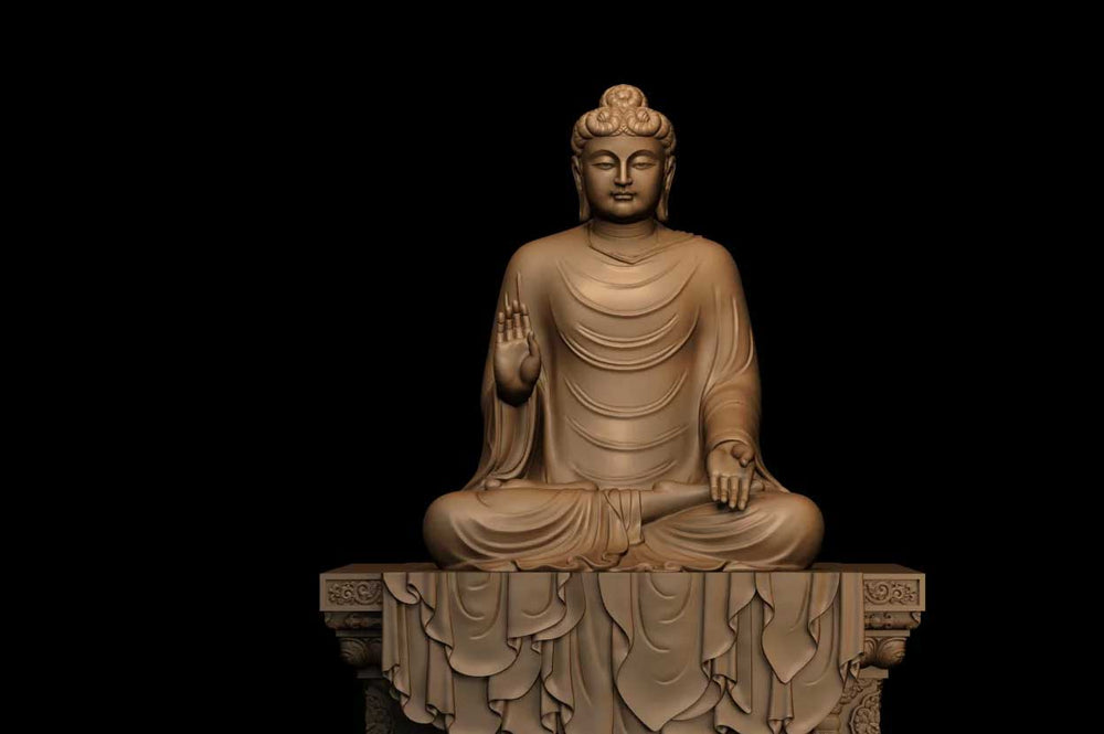 Embodying Tranquility: Tang Dynasty Stone Buddha with Backrest