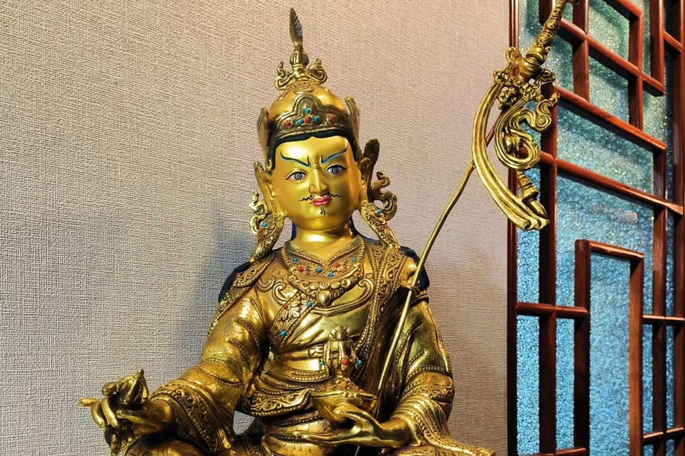 Timeless Artistry: Purple Copper Gilding Painting Buddha Statue