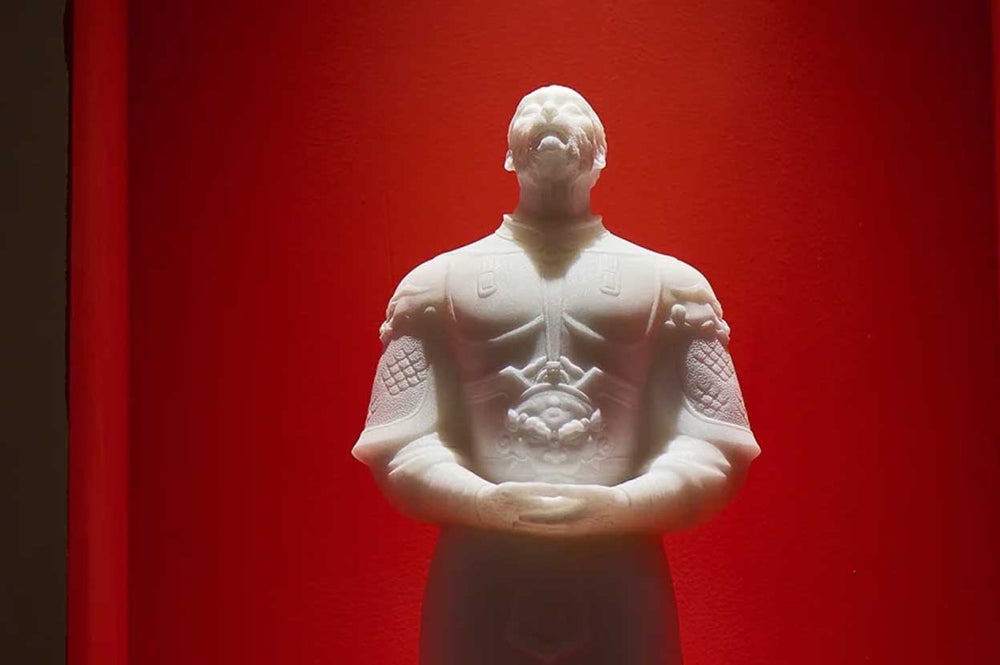 Awe-Inspiring Artistry: The Intricate Details of White Jade Marble Wukong Buddha Statues