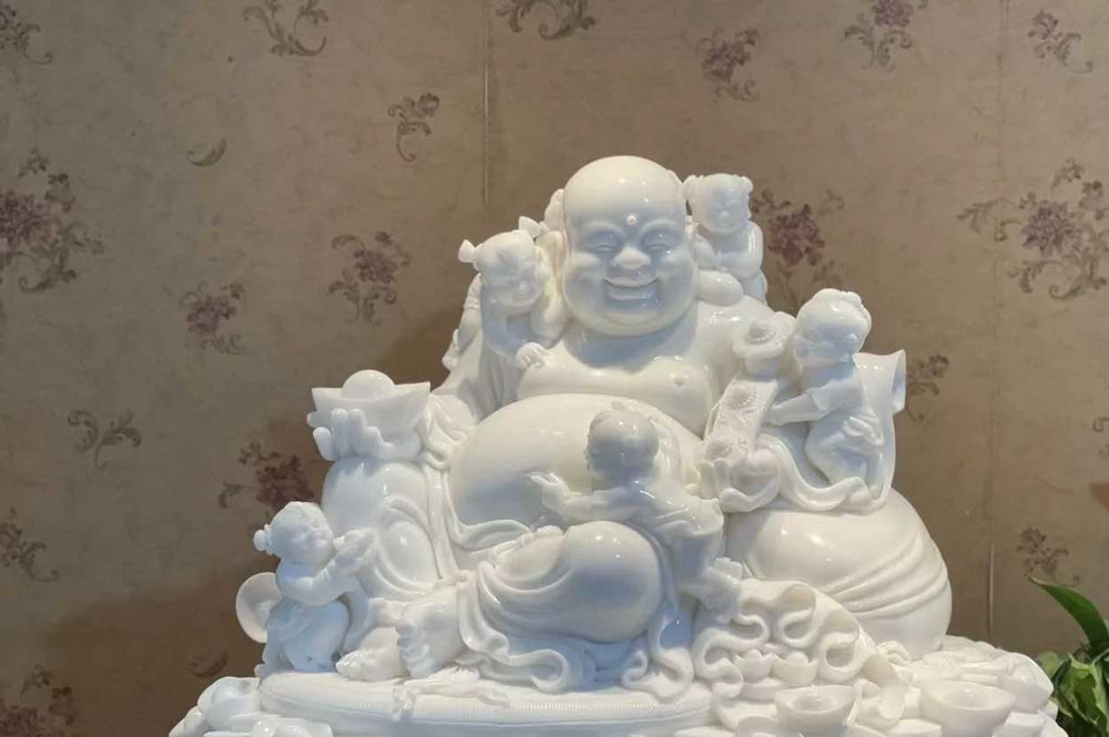 The Carving Mastery: Craftsmanship of White Jade Marble Buddha Statues
