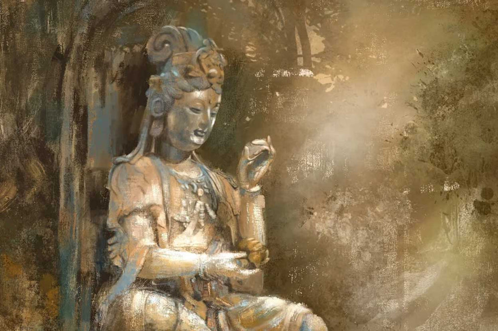 The Timeless Beauty: Guanyin Statue Painted Wood Phoebe Zhennan Revealed