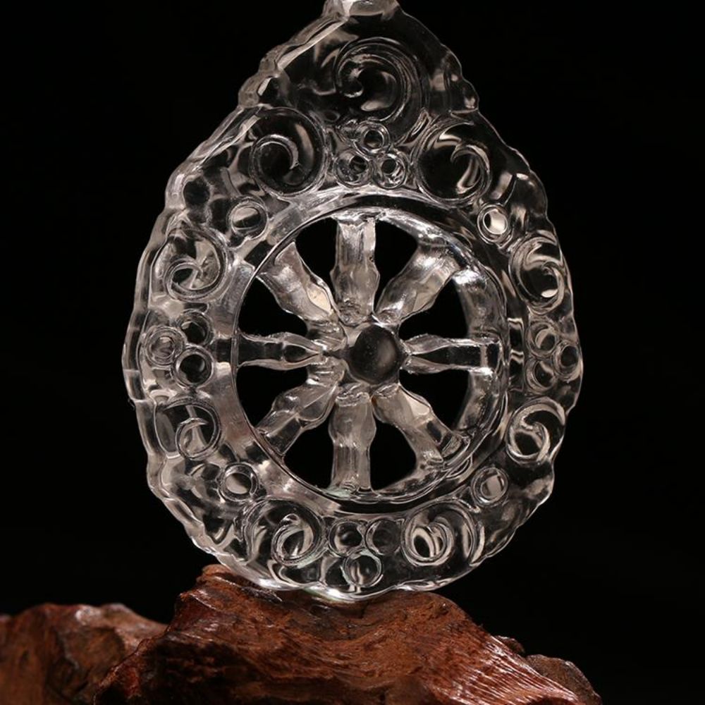 Eight Auspicious Signs Falun  Quartz Crystal Kailash Energy Blessing Himalaya Tibetan White Quartz Crystal