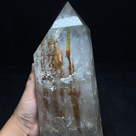 Wisdom Quartz Crystal Kailash Energy Blessing Himalaya Natural white Crystal Pillar Yellow Mud Skeleton Quartz Crystal