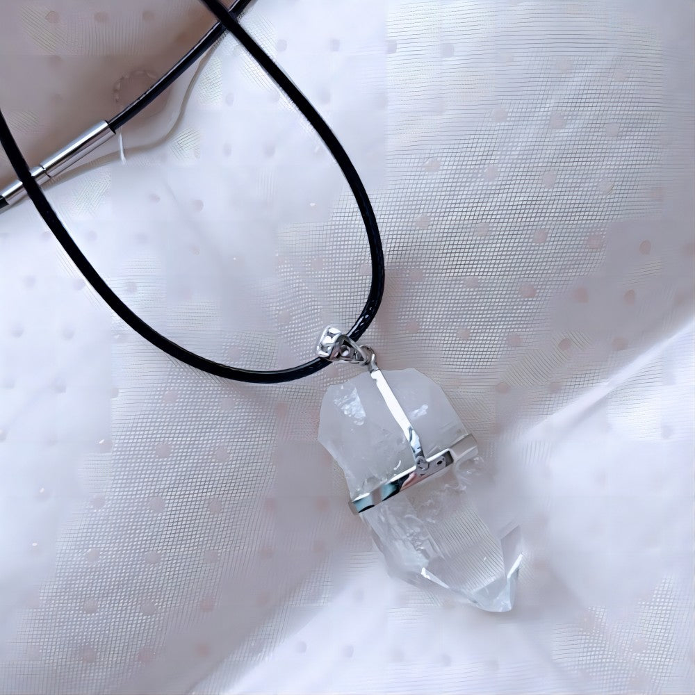 Highly Transparent Himalayan Quartz Crystal Raw Stone Pendant Tibetan Quartz Crystal Kailash Energy Blessing