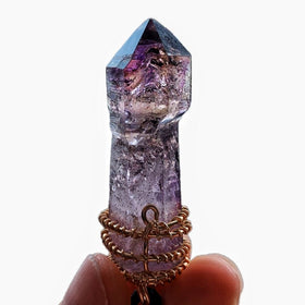 Super 7 Scepter Skeleton Stone Pendant Necklace Tibetan Quartz Crystal Kailash Energy Blessing