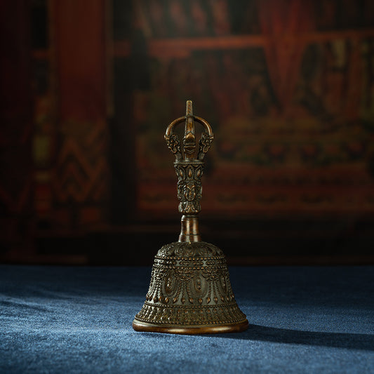 Qing Dynasty Five-Pronged Vajra Demon Subduing Bell Tibetan Dharma Weapon Copper Managing Tibet