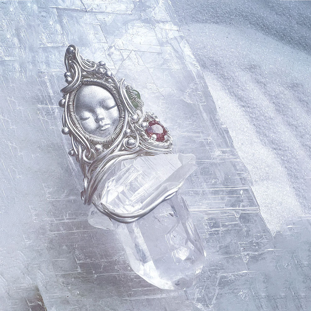 Baby Healing Tibetan Quartz Crystal Energy Handmade Silver Jewelry