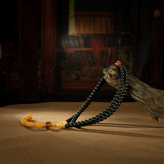 Qing Dynasty Dzogchen Rosary Tibetan Accessories Old Rosewood Tibet