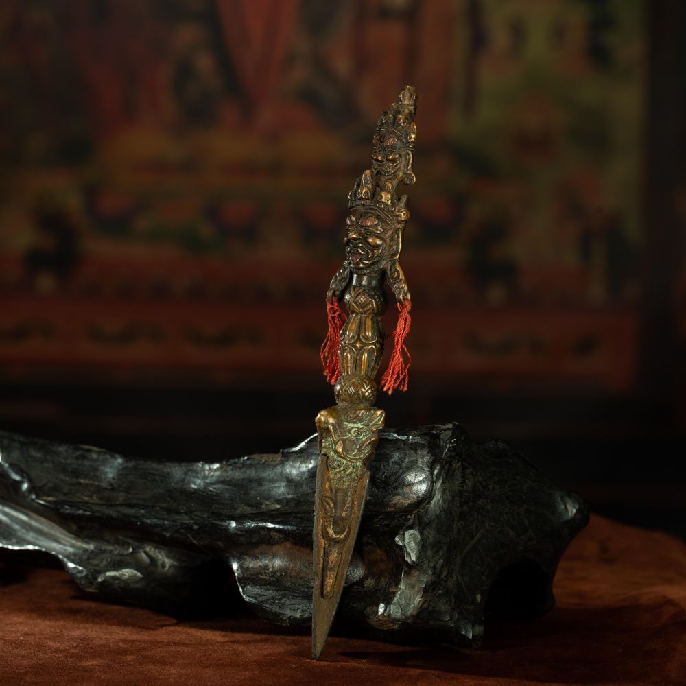 Ming Dynasty Dual-sided Dharmapala Palden Lhamo's Demon. Subduing Vajra Cold Iron Tibetan Ritual Item Garze Antique Pure Tibetan