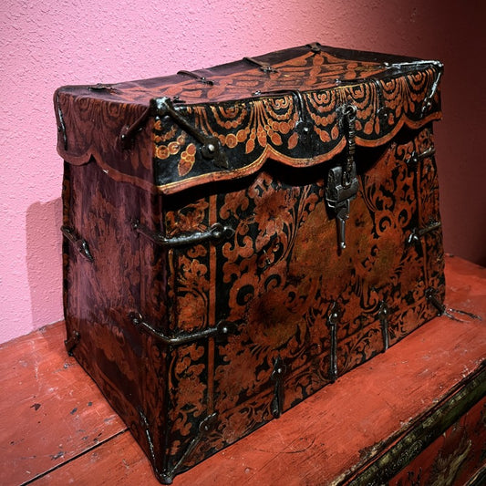 Painted Zhipazha Tibetan Leather Box puretibetan