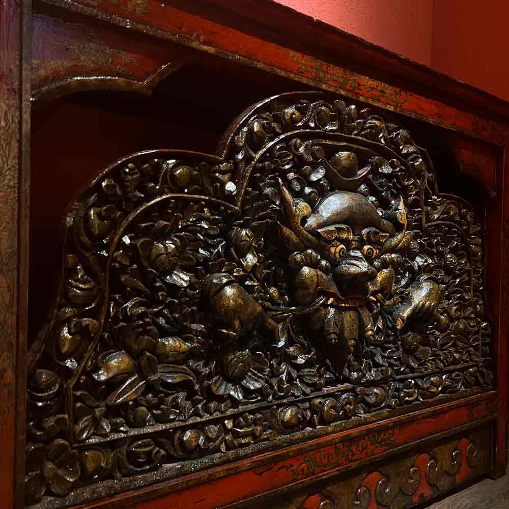 Painted Zhibazha Tibetan Cabinet puretibetan