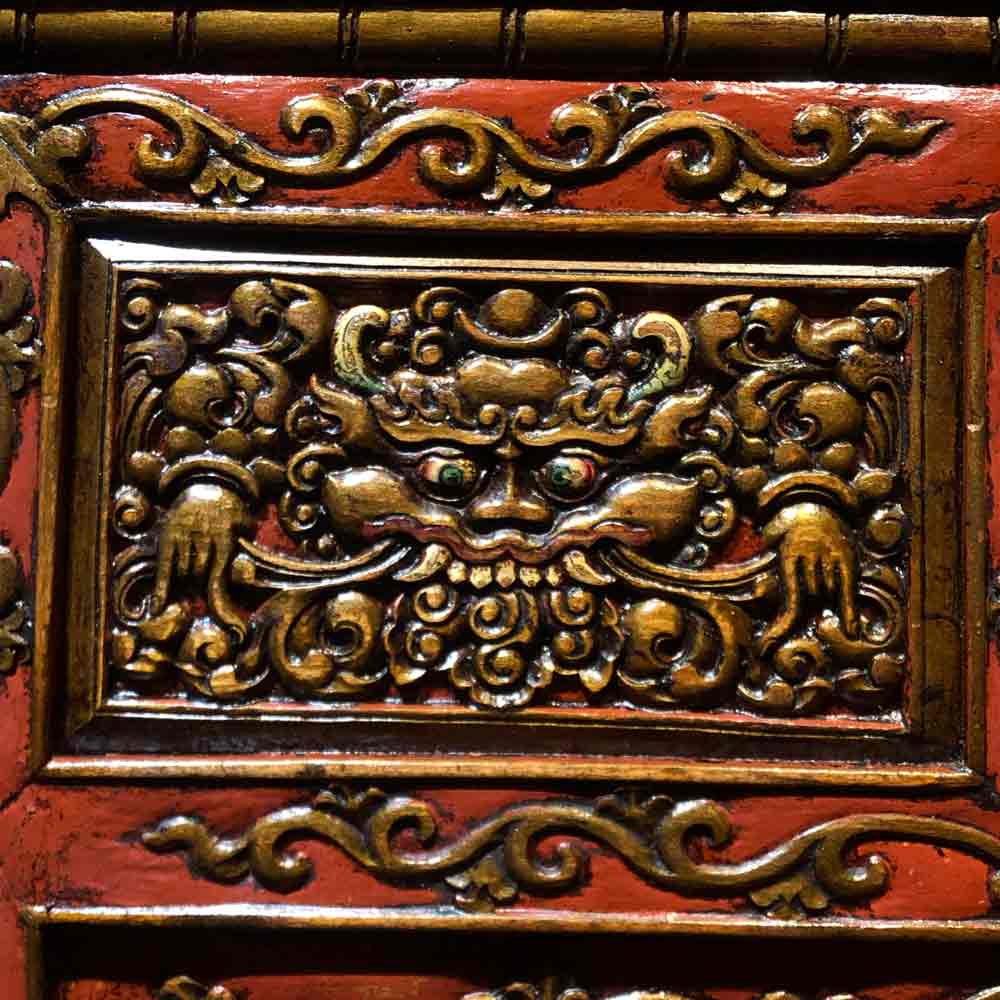 Zhibazha Carvings Tibetan Dharma Table puretibetan