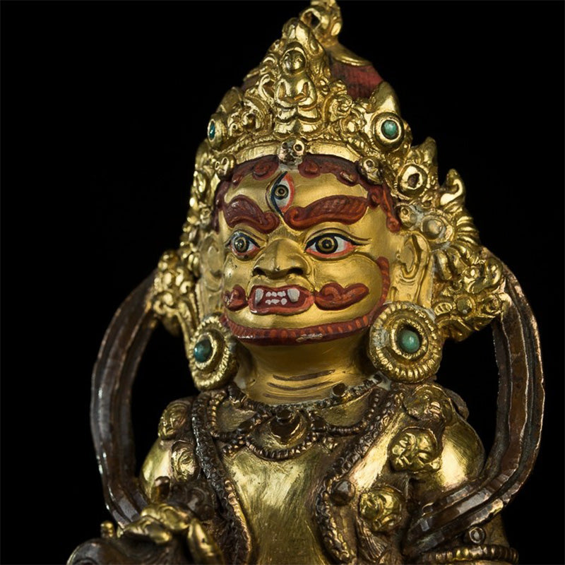 18世纪-二臂玛哈嘎拉-铜鎏金-类乌齐寺 puretibetan