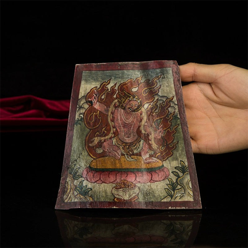 18th Century Vajrapani Tibetan Antique Thangka Purely Hand-painted