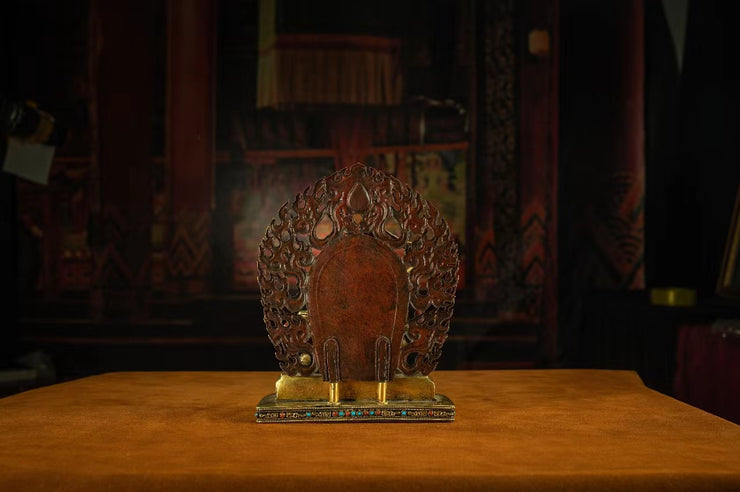 18th Century Yamantaka Tibetan Antique Buddha Statue Bronze Gilt From Tibetan Palace puretibetan
