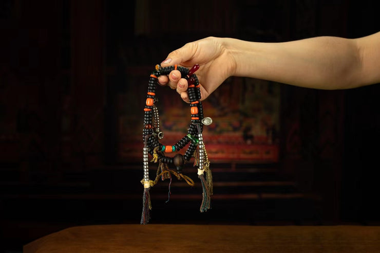 19th Century 108 Rosary Beads Old Red Sandalwood Bhaisajyaguru Beads puretibetan