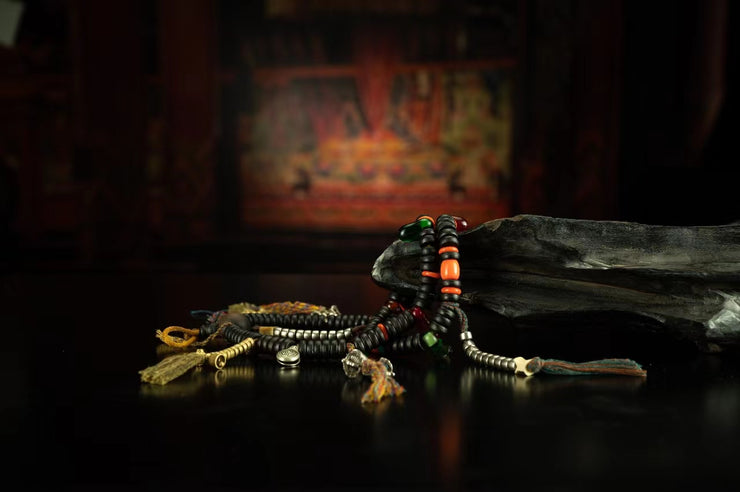 19th Century 108 Rosary Beads Old Red Sandalwood Bhaisajyaguru Beads puretibetan