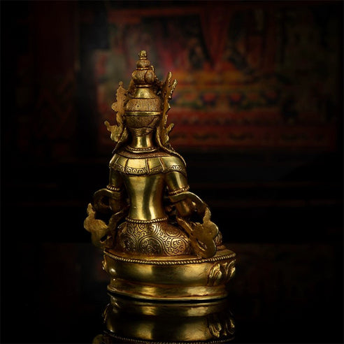19世纪-长寿佛-青铜鎏金-仲吾尔寺 puretibetan
