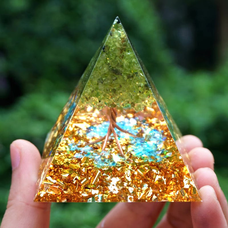 Healing | Tree of Life Crystal Pyramid | Gaining Money, Profit, Happiness | Car Porch Office Home Furnishings