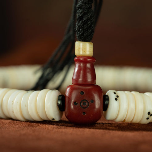 Qing Dynasty  Tridacna gigas prayer beads Tridacna fossils  Tibetan ritual article Antique