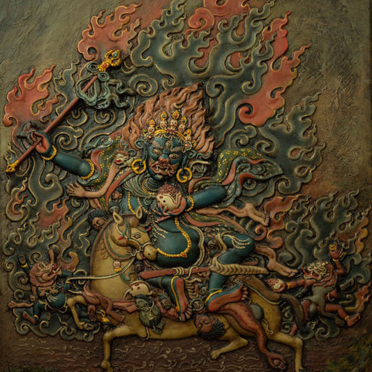 Qing Dynasty Auspicious Heavenly Mother Thangka Tibetan Thangka  Mudui Plastic Mine Color