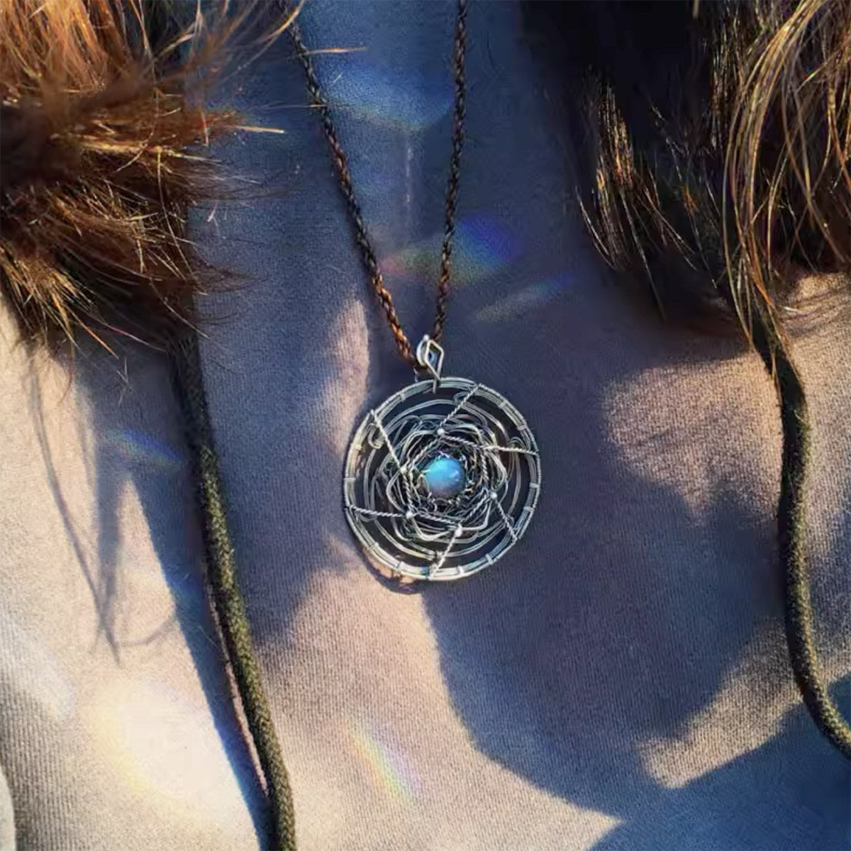 Mandala Quartz Crystal Ball Healing Pendant Handmade Silver Jewelry Tibetan Quartz Crystal Energy for happiness pleasure