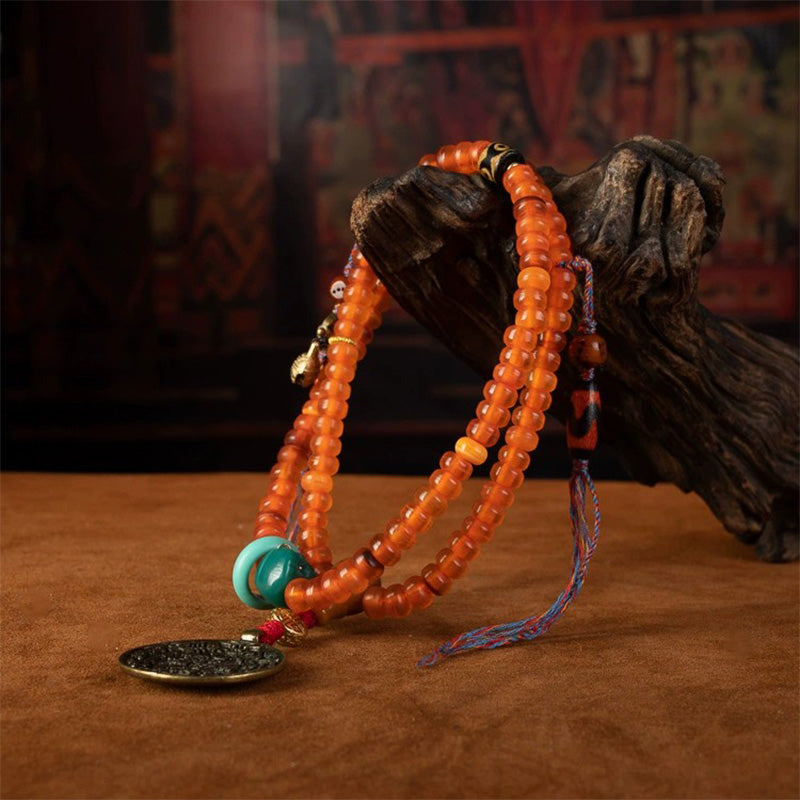 20th Century 108 Beads Orange Tortoise Shell Rosary