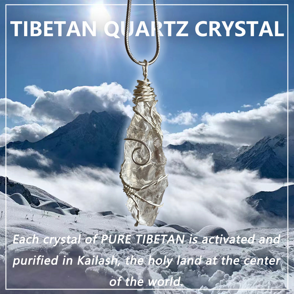 Tibetan Purified Energy | White Pure Quartz crystal | necklace hand-made