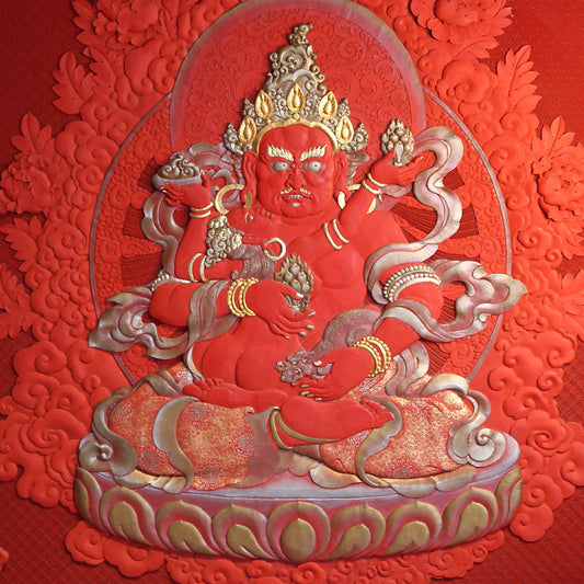 Five Jambhala Series Red Jambhala Natural Lacquer Eight Wonders of Yanjing Chinese Palace Classic Craftsmanship Oriental Aesthetics