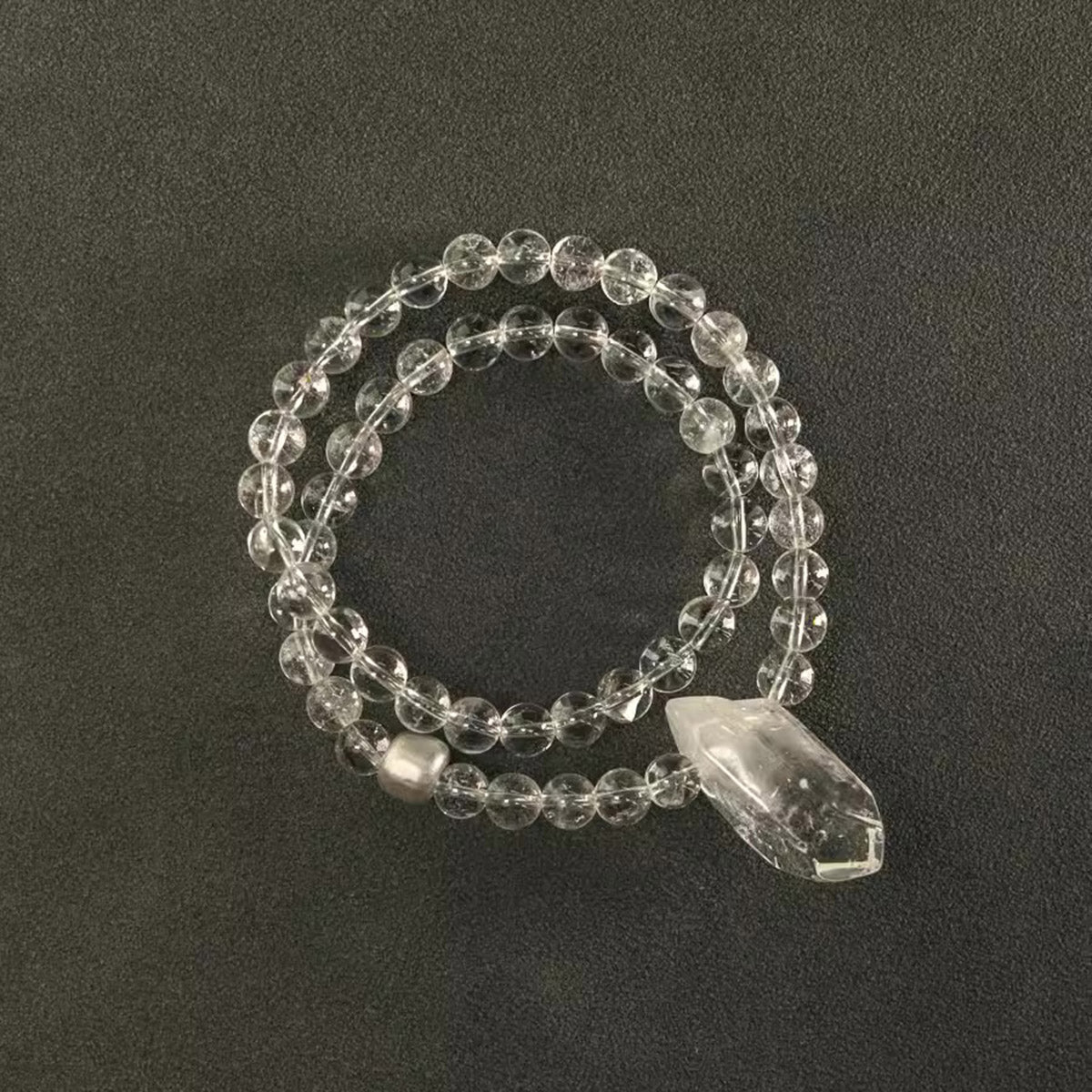Purifying | Kailash Energy Blessing | Double Circle White Quartz Crystal Bracelet | Handmade