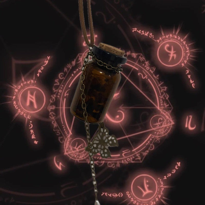 Magic Herb Bottle Necklace｜Tibetan Quartz Crystal Attraction Energy | Sweater Chain Hanging Pendant