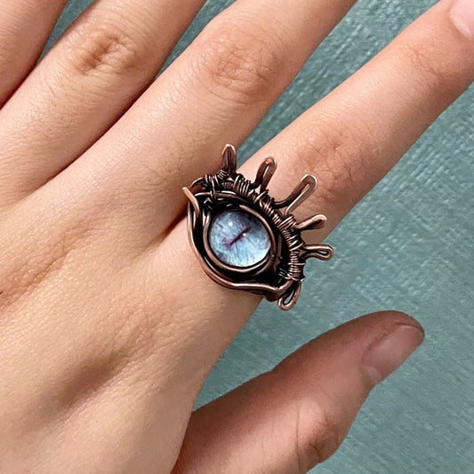 Courage | Devil's Eye Ring | Increase luck and purify negative energy | Sacred Mountain Energy Blessing | handmade