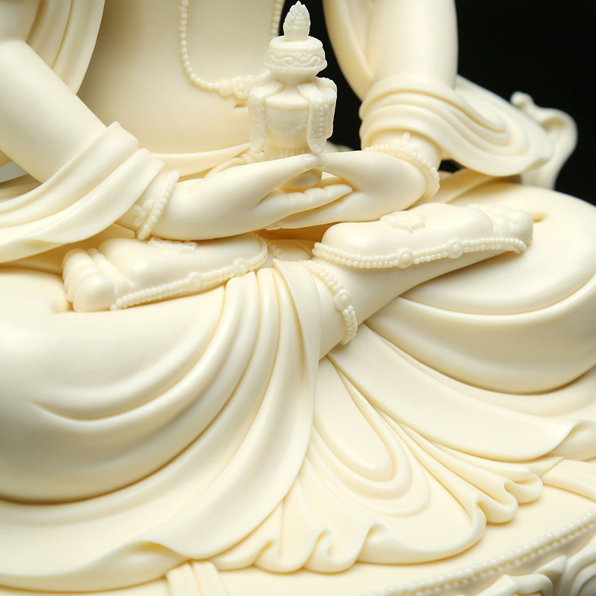 Amitayus Tibetan Buddha Statues Jade Porcelain Oriental Classic Crafts Oriental Aesthetics
