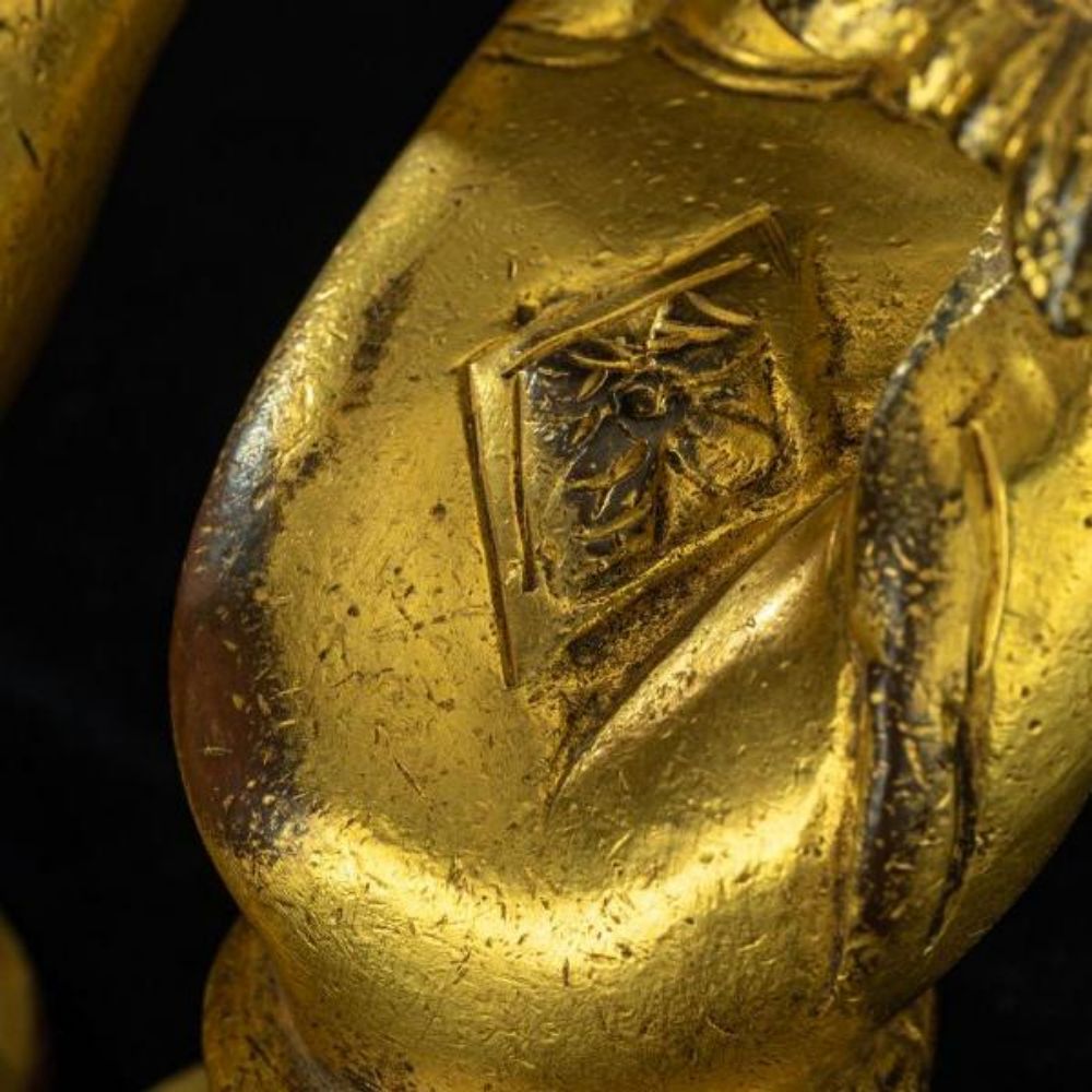 Qing Dynasty Lotus Flower Buddha Hand Gilded Tibetan Ritual Item Antique Pure Tibetan