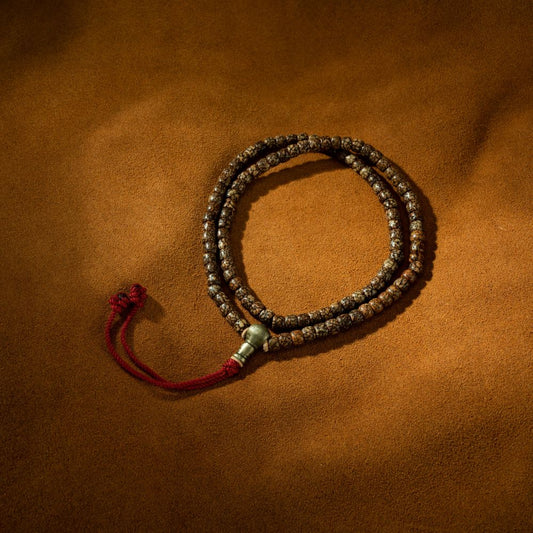 Qing Dynasty  Jade cream star Moon Bodhi Rosary  Beads Bodhi  Tibetan accessory
