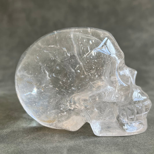 Quartz Crystal Skull Expands Psychic Energy Tibetan White Crystal