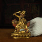 Qing Dynasty Vajra Single Firm Protector Tibetan Antique Buddha Statue Full of Gold Water