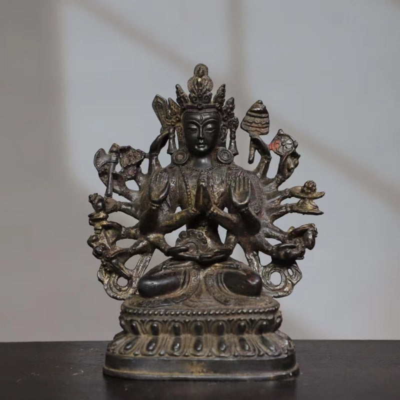 Avalokiteśvara WISDOM Tibetan Bronze Statue for Eliminating Difficulty