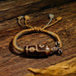 Bring good luck Six Eyes Dzi Beads Tibetan string Natural agate chalcedony Vajra pestle hand-woven rope