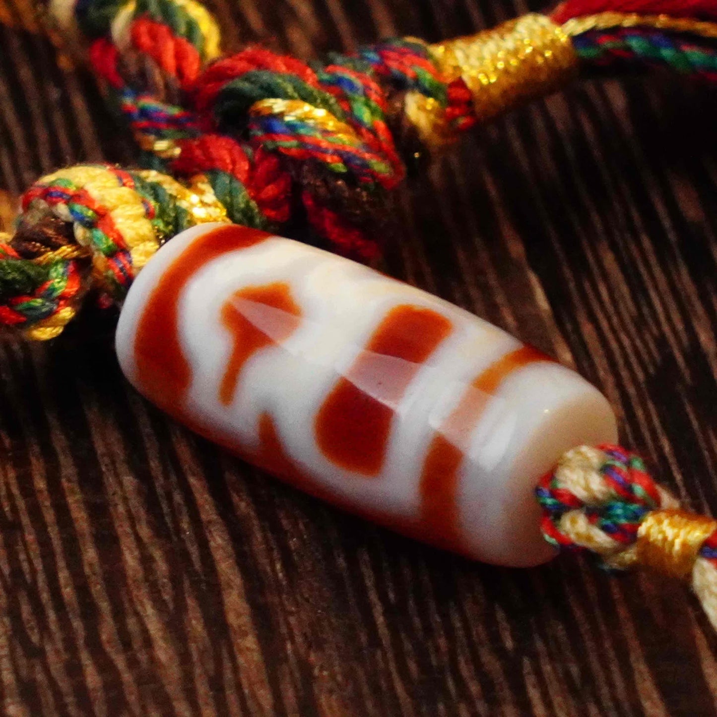 Wealth-God of Wealth Dzi Beads-Tibetan Millennium Dzi Beads-Handmade Rope