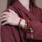 Southern Red Agate Elegance Bracelet & Southern Red Agate and Obsidian Health Mala puretibetan
