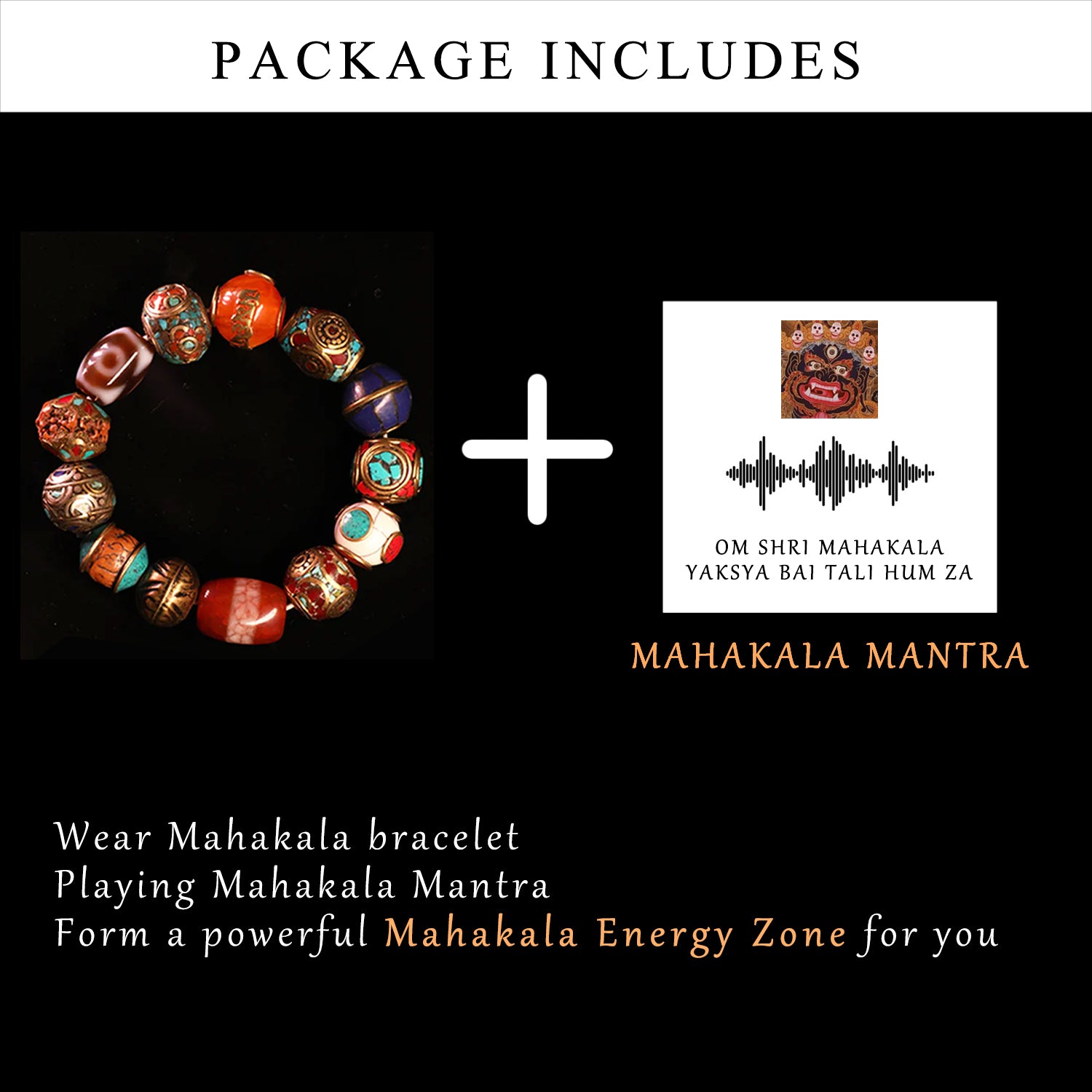 Mahakala MAGIC Dzi Bracelet for Eliminating Diseases