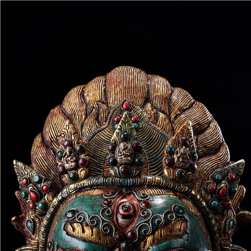 mahakala面具-镶嵌宝石彩绘 puretibetan