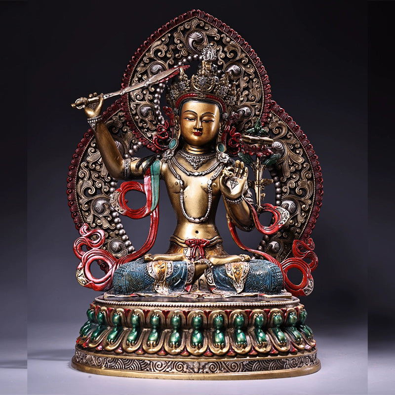 Manjushri AWAKENING Tibetan Statue for Eliminating Weakness puretibetan