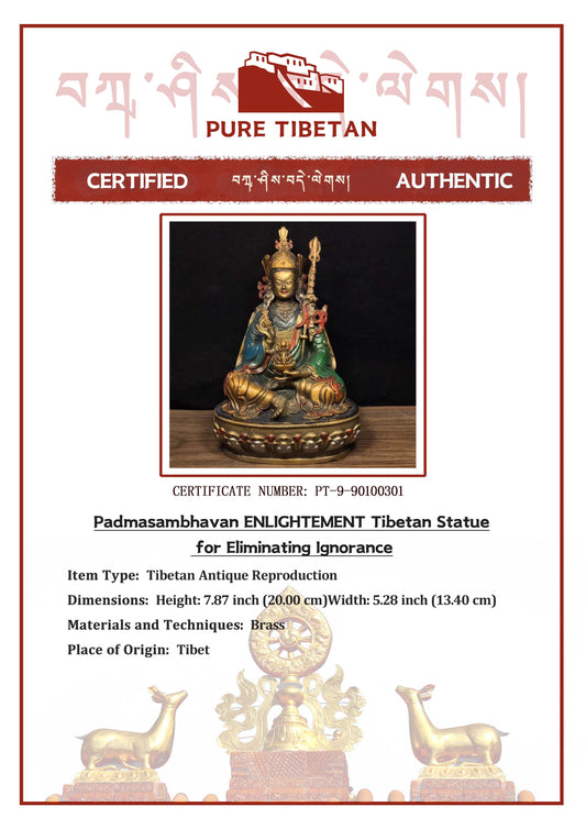 Padmasambhavan ENLIGHTEMENT Tibetan Statue for Eliminating Ignorance puretibetan