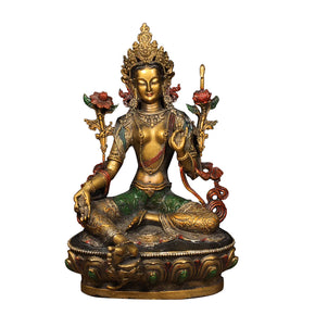 Tara AUSPICIOUS Tibetan Statue for Eliminating Negativity puretibetan