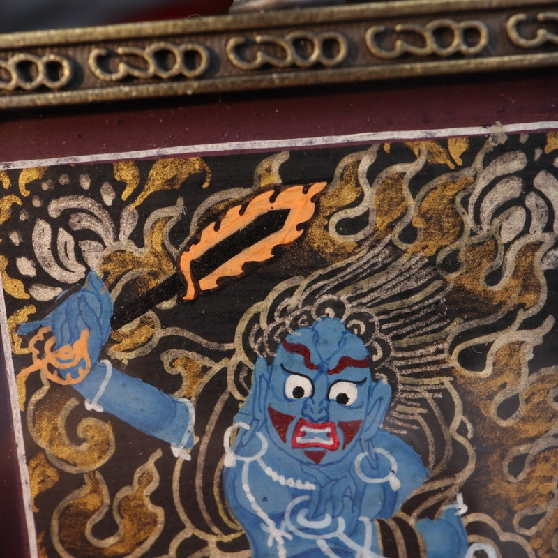 Vajrapani Tibetan Thangka Pendant One of the Eight Patronus puretibetan