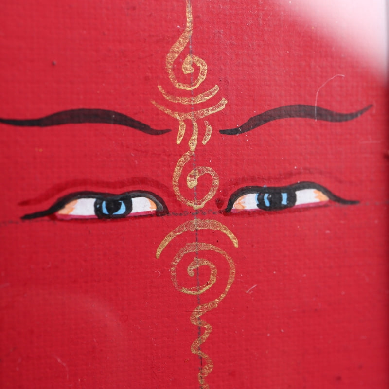 Eye of Wisdom Tibetan Thangka Pendant with Vajra Shell puretibetan
